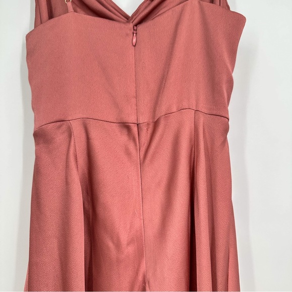 Shona Joy Luxe Twist Front Sleeveless Midi Wedding Guest Dress Rose Women US 4 - Picture 8 of 12